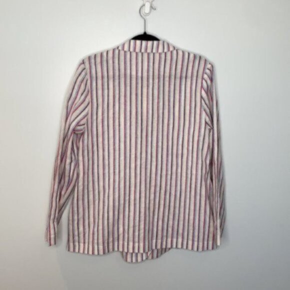 Dolan Anthropologie Women Double Breasted Striped Linen Blazer Size Medium - Picture 7 of 12